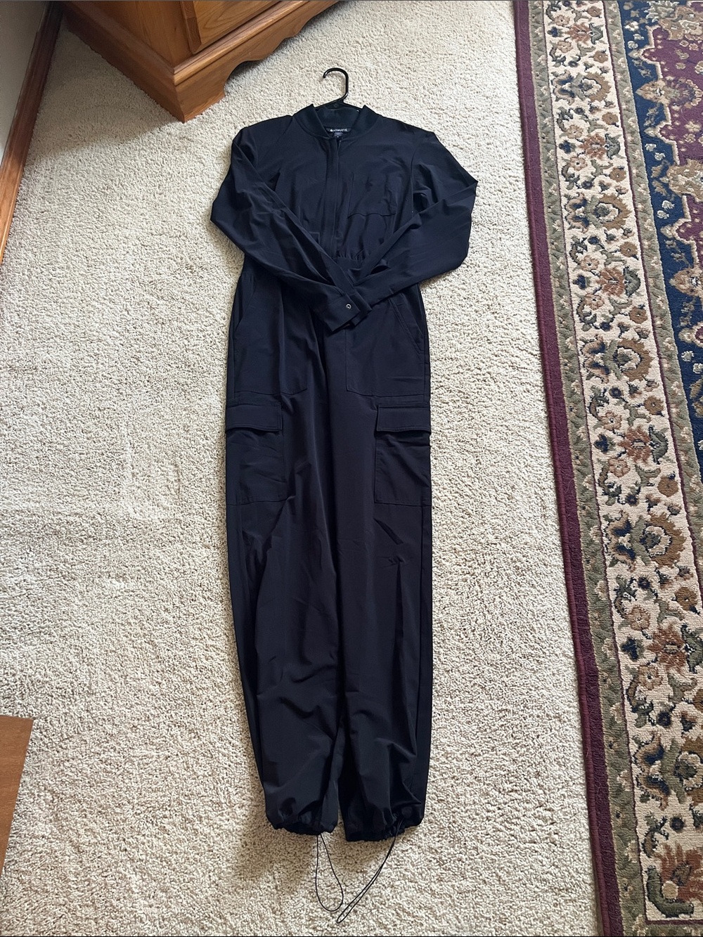 Athleta Black Utility Jumpsuit with Cargo Pockets